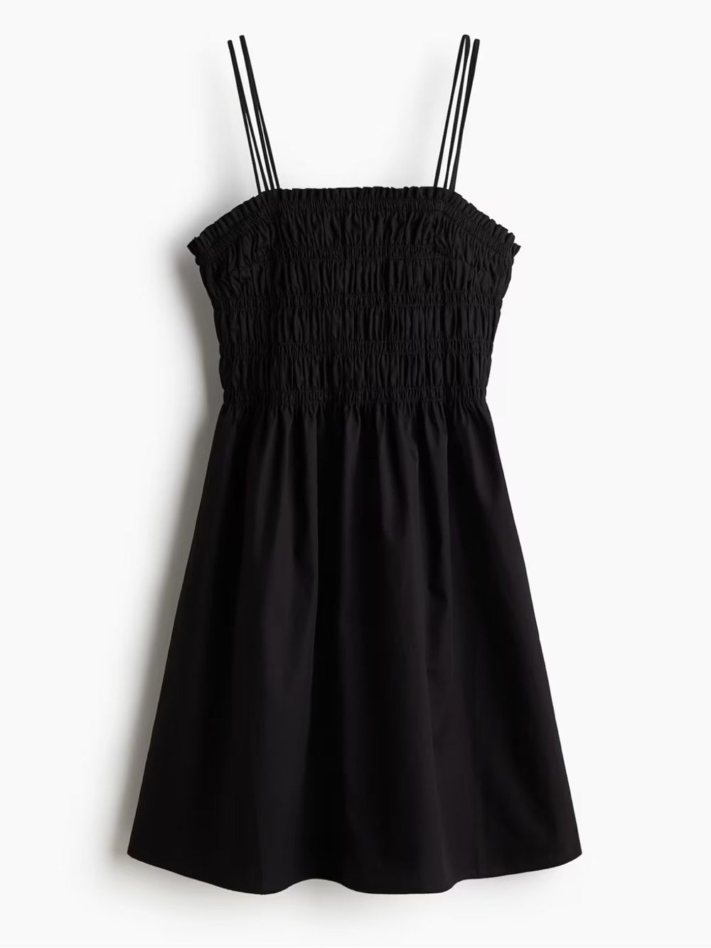 H&M Black Smocked Mini Dress